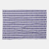 White Dog Bone Herringbone Pattern Navy Blue Geschirrtuch (Horizontal)