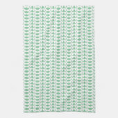 White Dog Bone Herringbone Pattern Sage Green Geschirrtuch (Vertikal)