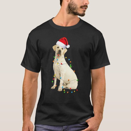 White Dog Christmas Light Hund T-Shirt (Vorderseite)
