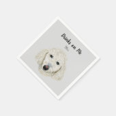 White Dog Cocktail Napkins Serviette (Ecke)