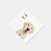 White Dog Custom Cocktail Napkin Serviette (Ecke)