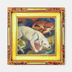 White Dog, Fox und Cat von Franz Marc Magnet