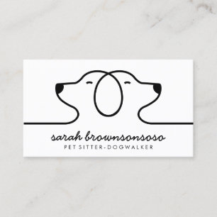 White Dog Line Logo Haustiersitter Tierarzt Visitenkarte