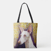 White Dog Mosaic Gold Podenco Klimt Style Tasche (Rückseite)