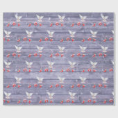 White Dood auf Lila Holzumschlagpapier Geschenkpapier (Flach)