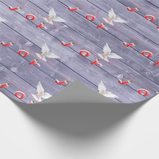 White Dood auf Lila Holzumschlagpapier Geschenkpapier (Ecke)