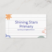 White Doodles und Scribble Teacher Visitenkarte (Rückseite)