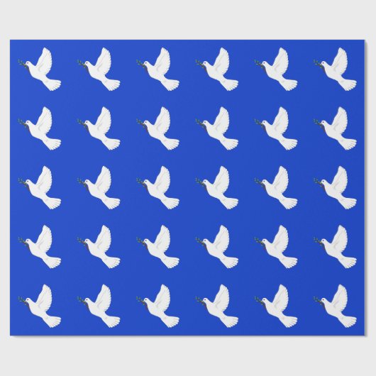 White Dop auf Deep Blue Background Geschenkwrap Geschenkpapier (Flach)