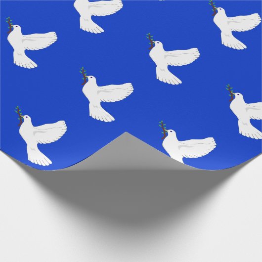 White Dop auf Deep Blue Background Geschenkwrap Geschenkpapier (Ecke)