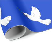 White Dop auf Deep Blue Background Geschenkwrap Geschenkpapier (Rolleneckpunkt)