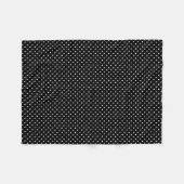 White Dots Black Polka Dot Fleecedecke (Vorderseite (Horizontal))