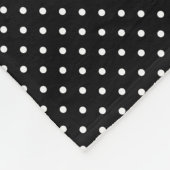White Dots Black Polka Dot Fleecedecke (Ecke)