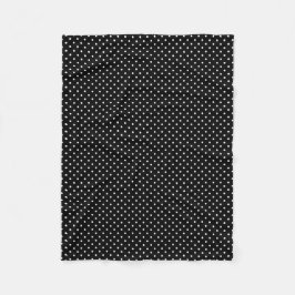 White Dots Black Polka Dot Fleecedecke