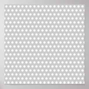 White Dots on Light Grey Poster