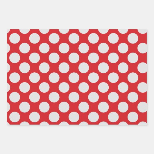 White Dots Red Geschenkpapier Set (Vorderseite)