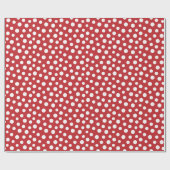 White Dots über dunkles rotes Wrapping Paper Geschenkpapier (Flach)