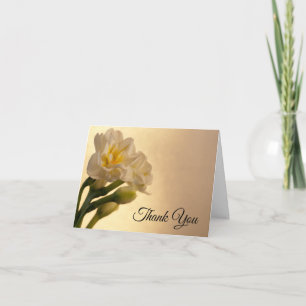 White Double Daffodic Beileid Vielen Dank Dankeskarte