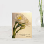 White Double Daffodic Beileid Vielen Dank Dankeskarte (Vorderseite)