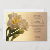 White Double Daffodic Spring Brautparty Einladung (Vorderseite)