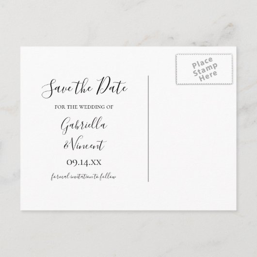 White Double Daffodil Spring Wedding Save the Date Ankündigungspostkarte (Rückseite)