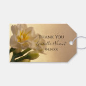 White Double Daffodils Hochzeit Danke für Ihre Unt Geschenkanhänger (Vorderseite (Horizontal))