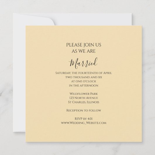 White Double Daffodils Spring Wedding Einladung (Rückseite)