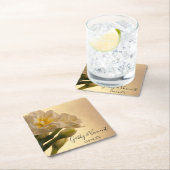 White Double Daffodils Spring Wedding Rechteckiger Pappuntersetzer (Vor Ort)