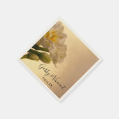 White Double Daffodils Spring Wedding Serviette (Ecke)