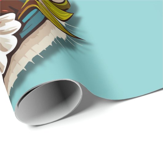 White Dove Aquamarin Blue Confirmation Feier Geschenkpapier (Rolleneckpunkt)