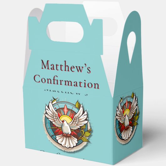 White Dove Aquamarin Blue Confirmation Feier Geschenkschachtel (Offen)