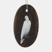 White Dove auf Bronze Hintergrund, Weihnachtsbaum  Keramik Ornament (Rechts)