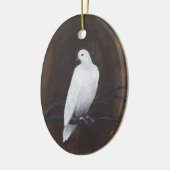 White Dove auf Bronze Hintergrund, Weihnachtsbaum Keramik Ornament (Links)