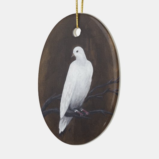 White Dove auf Bronze Hintergrund, Weihnachtsbaum  Keramik Ornament (Links)