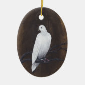 White Dove auf Bronze Hintergrund, Weihnachtsbaum  Keramik Ornament (Vorne)