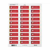 White Dove auf Cherry Red Christmas Labels (Vorne)