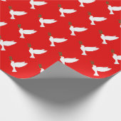 White Dove Bird mit Olive Branch auf Rot Geschenkpapier (Ecke)