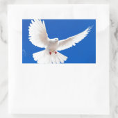 White Dove Bird Peace Liebe Flying Sky Rechteckiger Aufkleber (Tasche)