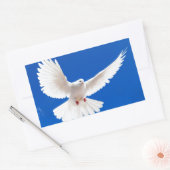White Dove Bird Peace Liebe Flying Sky Rechteckiger Aufkleber (Umschlag)