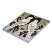 White Dove Birds Art Nouveau Doves Bird Art Deco Fliese (Seite)