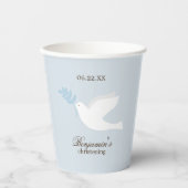 White Dove Boy Christening Personalisiert Pappbecher (Vorderseite)