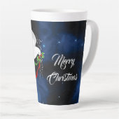 White Dove Christmas Große Latte Tasse (Rechte Ecke)