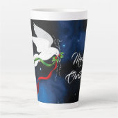 White Dove Christmas Große Latte Tasse (Vorderseite)
