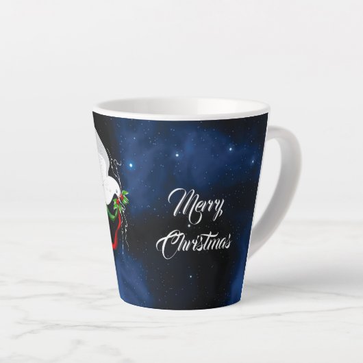White Dove Christmas Kleine Latte Tasse (Rechte Ecke)