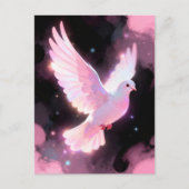 White Dove Ethereal Love Pink Clouds Celestial Postkarte (Vorderseite)