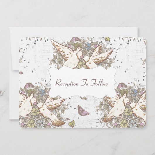 White Dove Garden Muster Einladung (Rückseite)