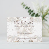 White Dove Garden Muster Wedding RSVP Karte (Stehend Vorderseite)