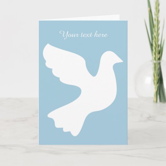 White dove greeting card with custom message karte (Vorderseite)