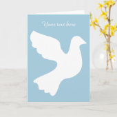 White dove greeting card with custom message karte (Gelbe Blume)