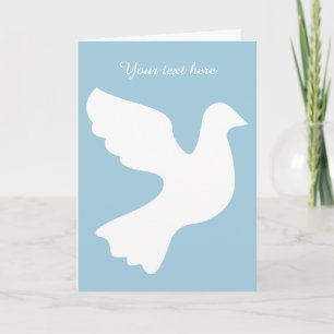 White dove greeting card with custom message karte