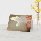 White Dove Grußkarte Karte (Gelbe Blume)